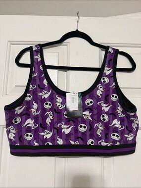 torrid Purple Ghost & Skull Halloween Sports Bra